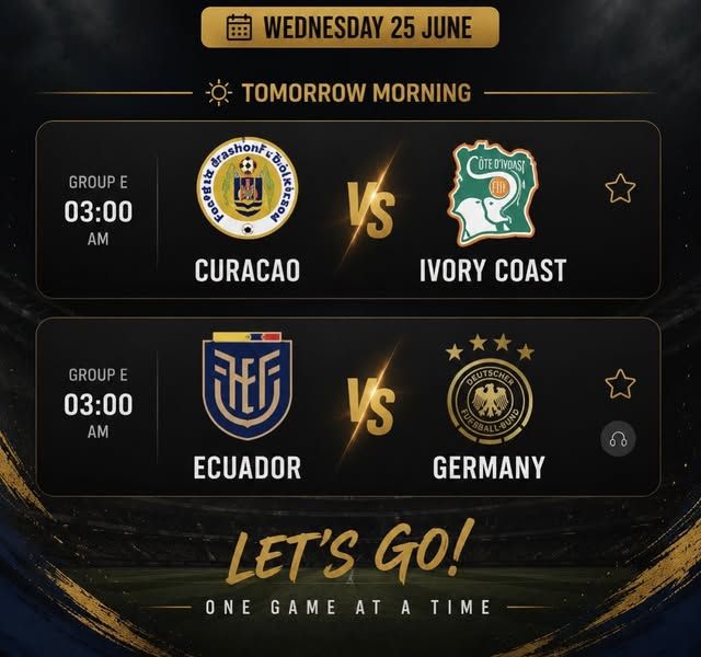 World Cup 2026 Live Screening (Curaçao vs Ivory Coast, Ecuador vs Germany)