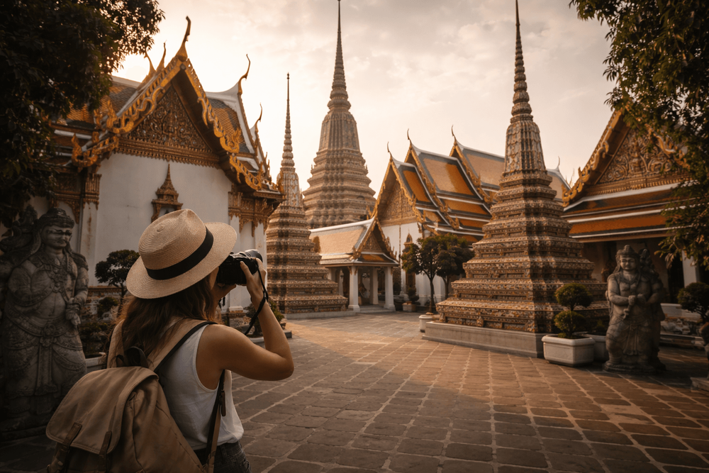 A Quiet, Photo-Focused Temple Morning from Khao San Road: Best Angles, Pace, and Timing for Wat Pho, Grand Palace, and Golden Mount