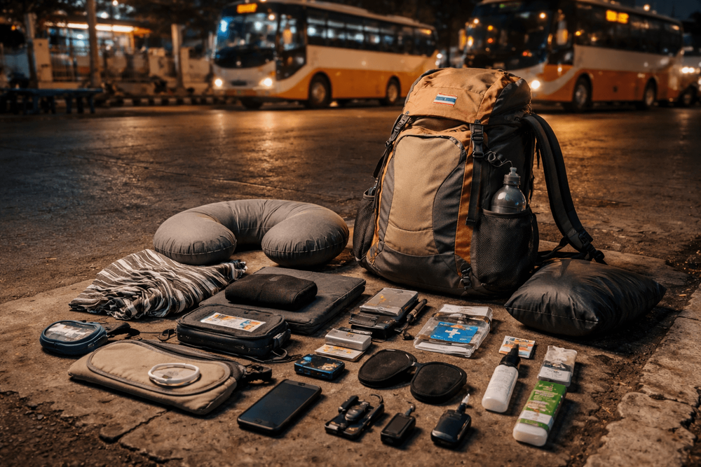 Backpacker Packing List for Thailand for Chiang Mai Night Buses: Sleep Gear, Security, and Easy-Grab Essentials