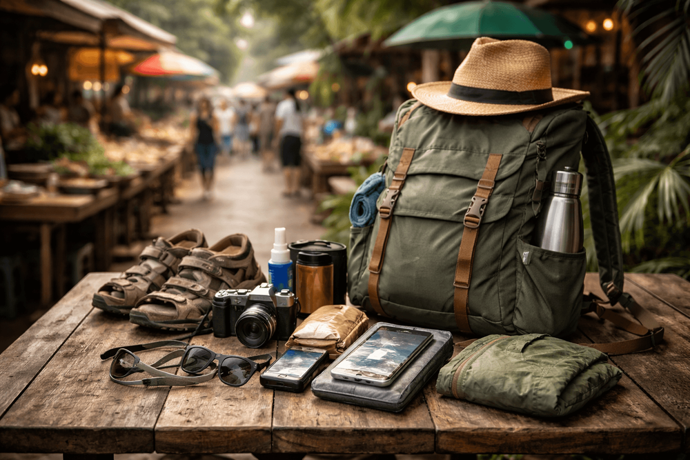 Backpacker Packing List for Thailand for Full-Day Market and Walking Trips: Heat, Rain, and Hands-Free Comfort