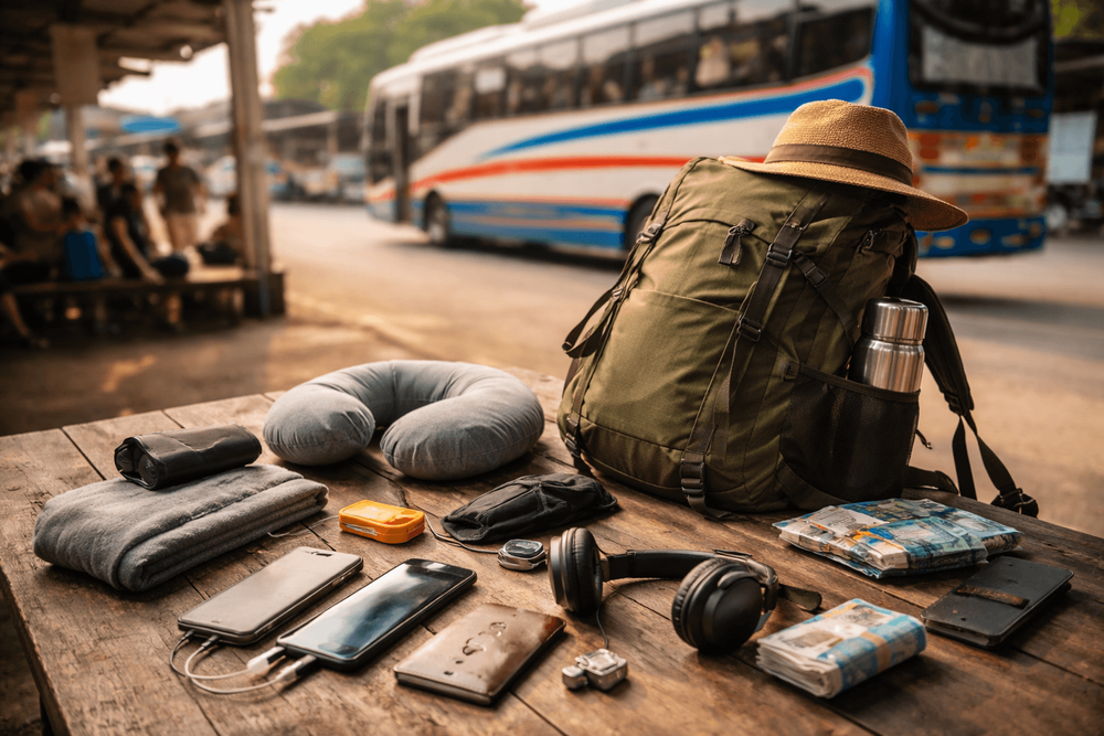 Backpacker Packing List for Thailand for Long-Haul Bus Travel: Overnight Comfort, Security, and Ride Essentials