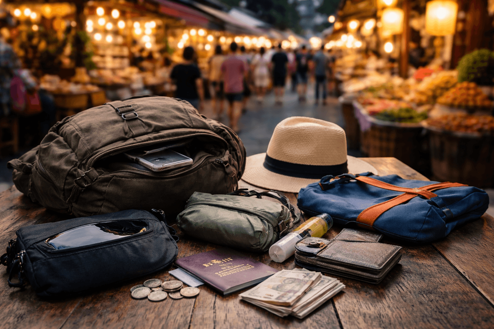 Backpacker Packing List for Thailand for Markets, Nightlife, and Cheap Souvenirs: Foldable Bags, Small Notes, and Safe Carry