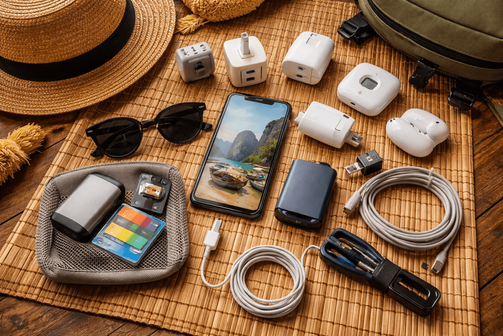 Backpacker Packing List for Thailand for Phone, Power, and Connectivity Essentials