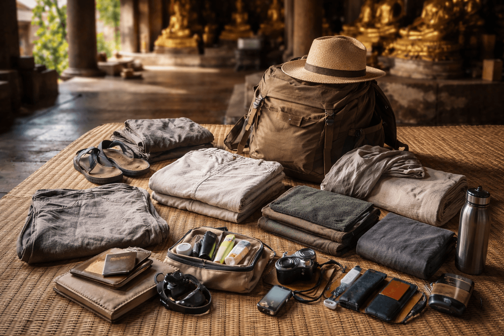 Backpacker Packing List for Thailand for Temple and Monastery Stays: Modest Clothing, Quiet Gear, and Overnight Basics