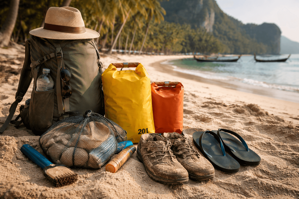 Backpacker Packing List for Thailand for Wet Shoes and Beach Days: Flip-Flops, Dry Bags, and Sand Management