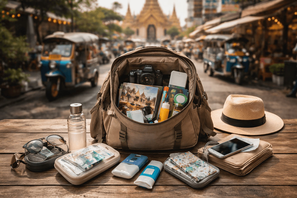 Backpacker Packing List for Thailand’s Urban Day Bag: City Walks, Markets, Temples, and Grab Rides