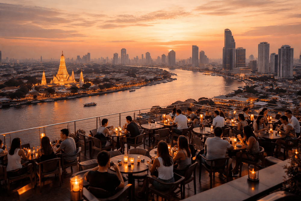 Bangkok Rooftop Bars by View: River, Skyline, and Sunset Picks to Pair with a Khao San Road Night Out