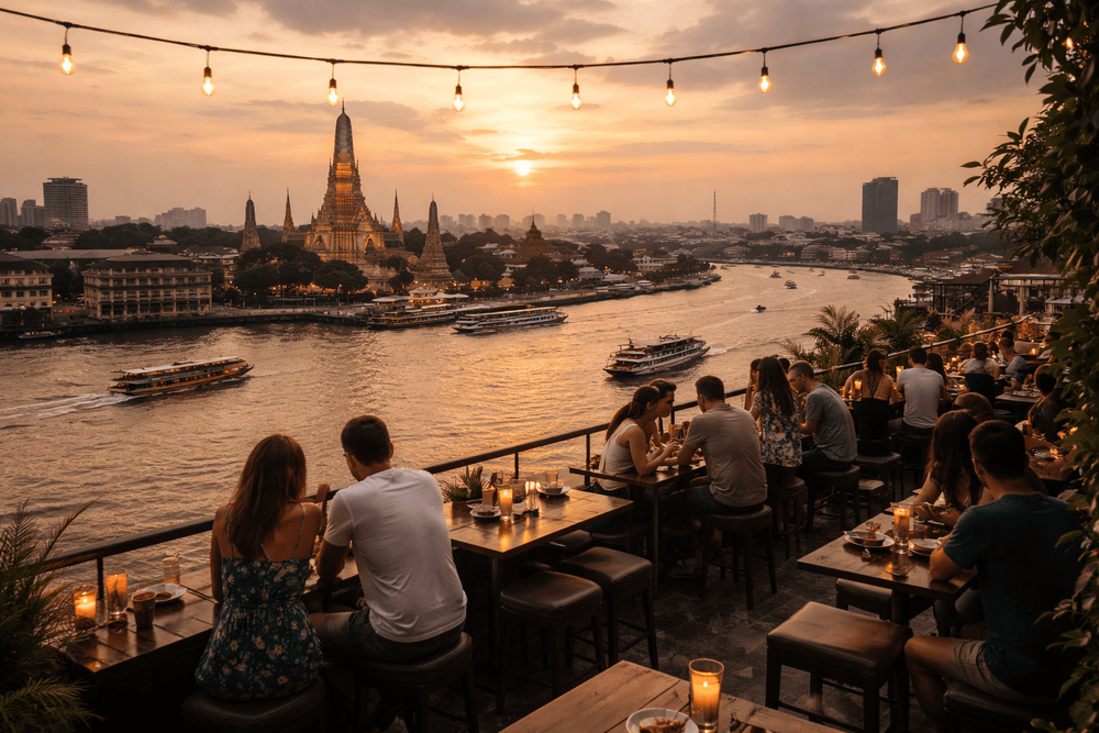 Bangkok Rooftop Bars for Sunset Views on the Chao Phraya from Khao San Road