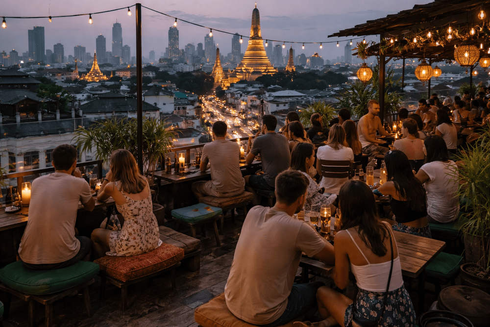 Bangkok Rooftop Bars from Khao San Road with Casual Dress Codes and Low-Pressure Entry