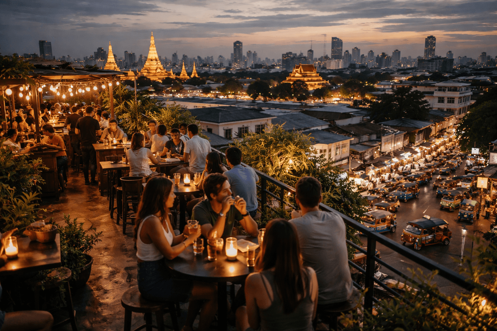 Bangkok Rooftop Bars from Khao San Road with the Easiest Late-Night Return Options