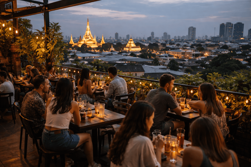 Bangkok Rooftop Bars Near Khao San Road for a Pre-Dinner Drink, Then Dinner Elsewhere