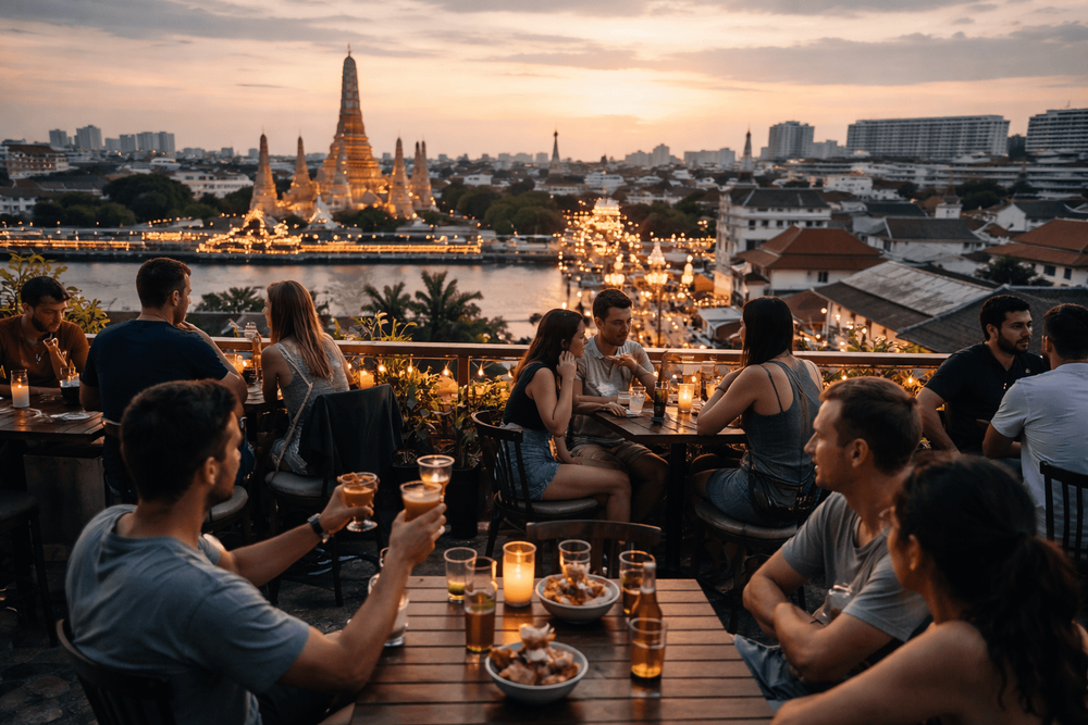 Bangkok Rooftop Bars Near Khao San Road for First Drinks Before a Night Market Crawl