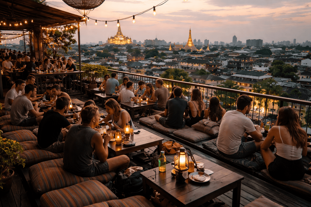 Bangkok Rooftop Bars Near Khao San Road With No-Frills Atmosphere and Relaxed Crowds