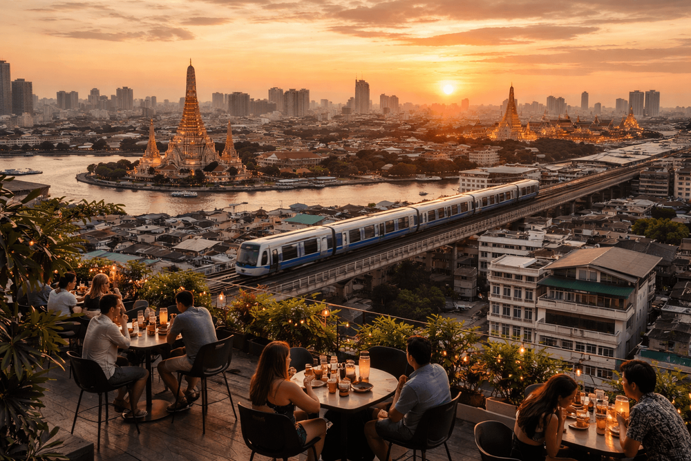 Bangkok Rooftop Bars Near Khao San Road with Sunset Views and Easy BTS Access