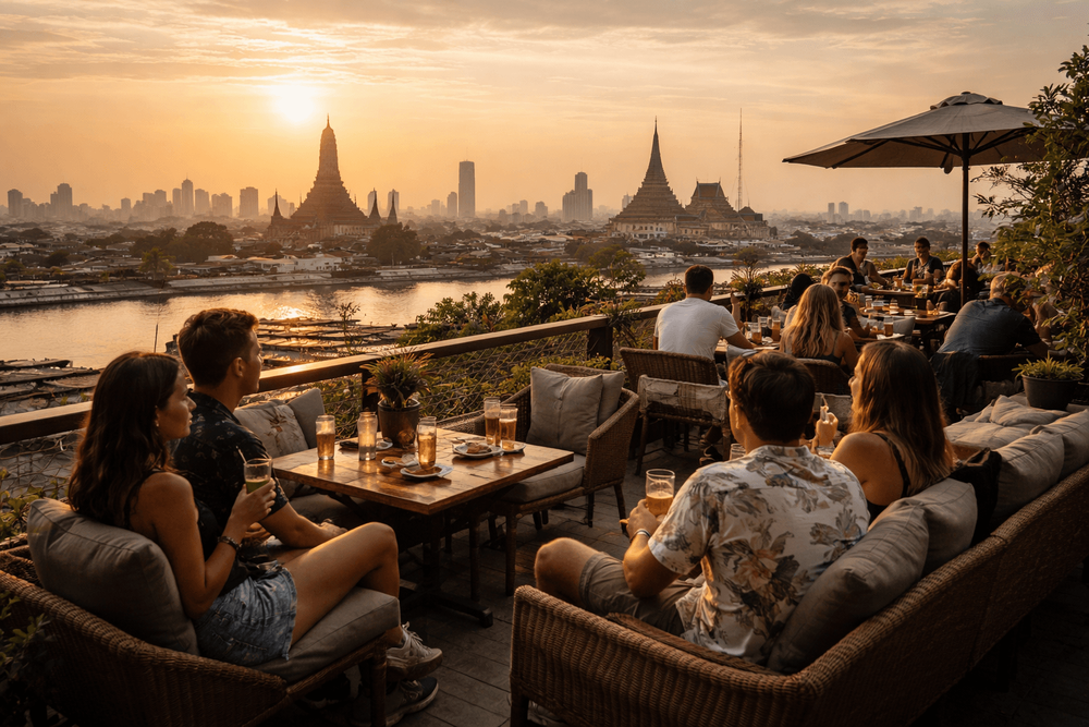 Bangkok Rooftop Bars Open Early for Sunset Drinks from Khao San Road