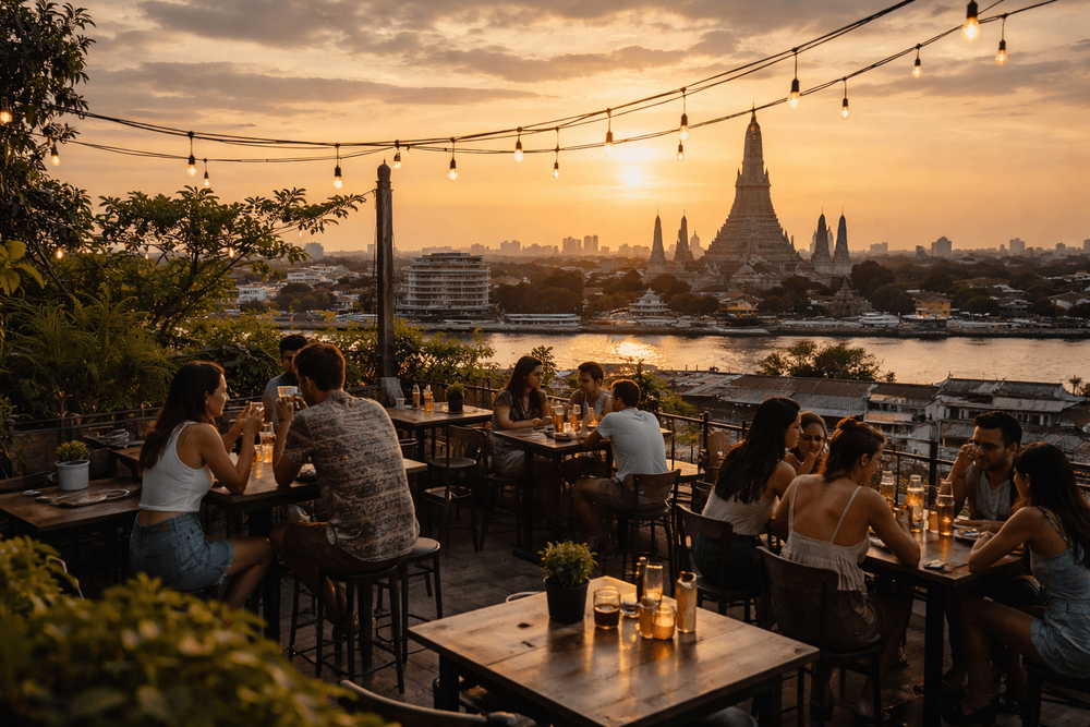 Bangkok Rooftop Bars Open Early for Sunset Happy Hour from Khao San Road