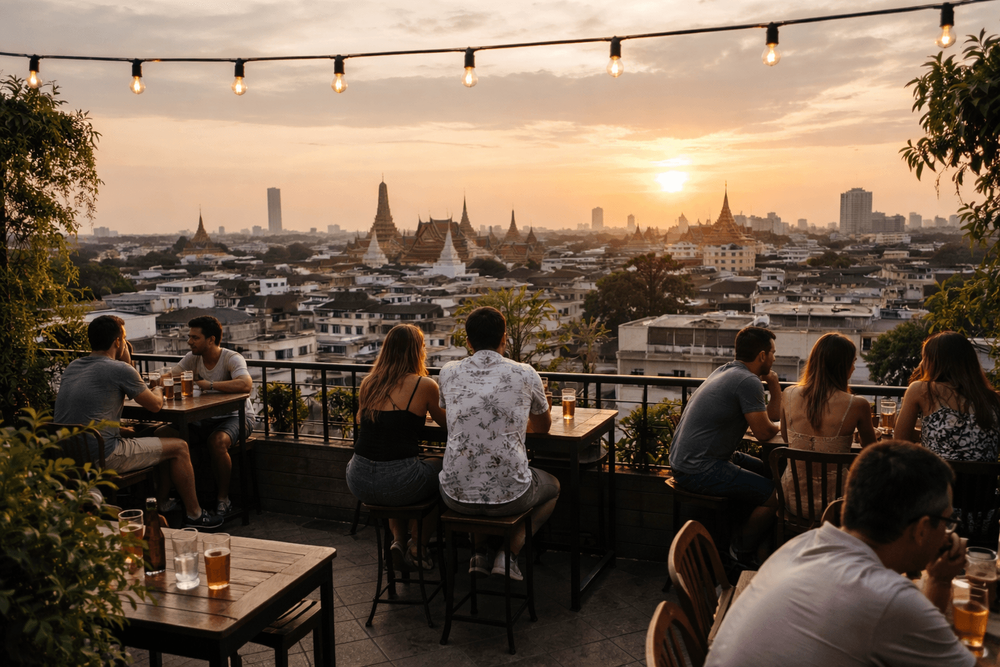 Bangkok Rooftop Bars That Open Early for Sunset-to-Night Views from Khao San Road