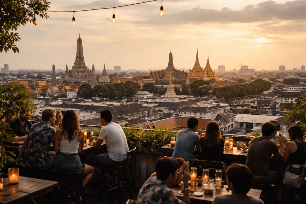 Bangkok Rooftop Bars with Best Views of the Old Town and Temple Skyline from Khao San Road