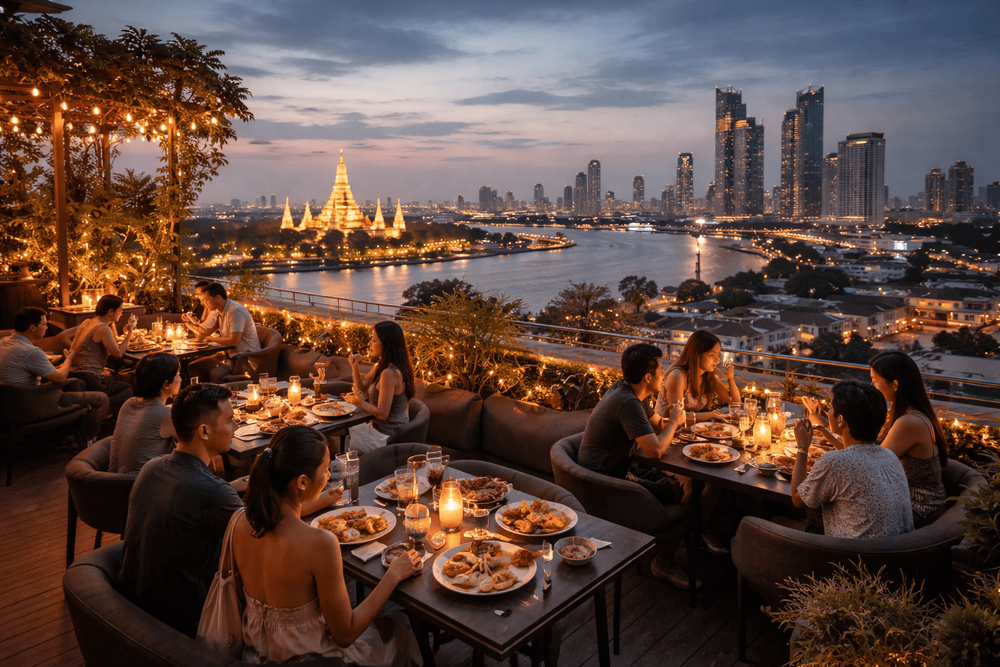 Bangkok Rooftop Bars with Dinner-First Options for a Full Night Out from Khao San Road