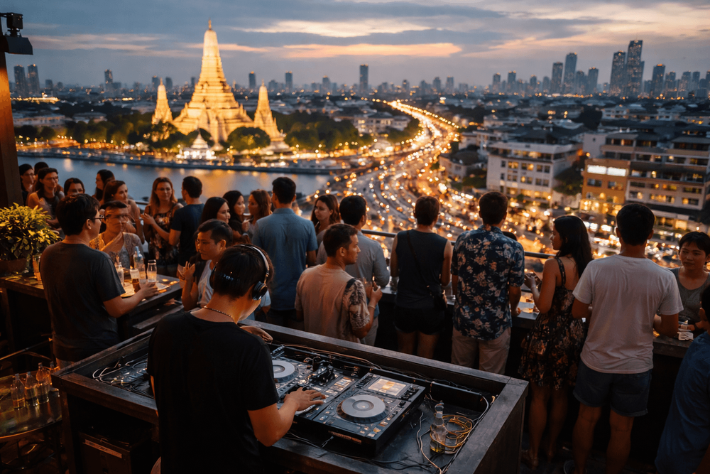 Bangkok Rooftop Bars with Live DJs and Music from Khao San Road