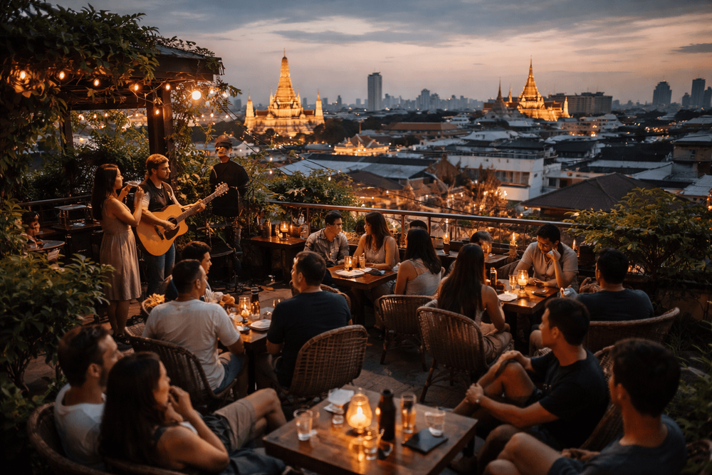 Bangkok Rooftop Bars with Live Music and a Relaxed Atmosphere from Khao San Road
