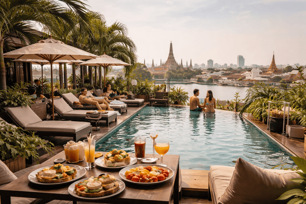 Bangkok Rooftop Bars with Poolside Lounges and Daytime Brunch Options Near Khao San Road