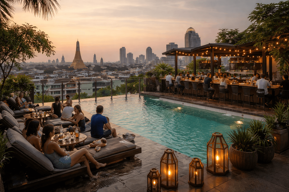 Bangkok Rooftop Bars with Poolside or Open-Air Terraces Worth Visiting from Khao San Road