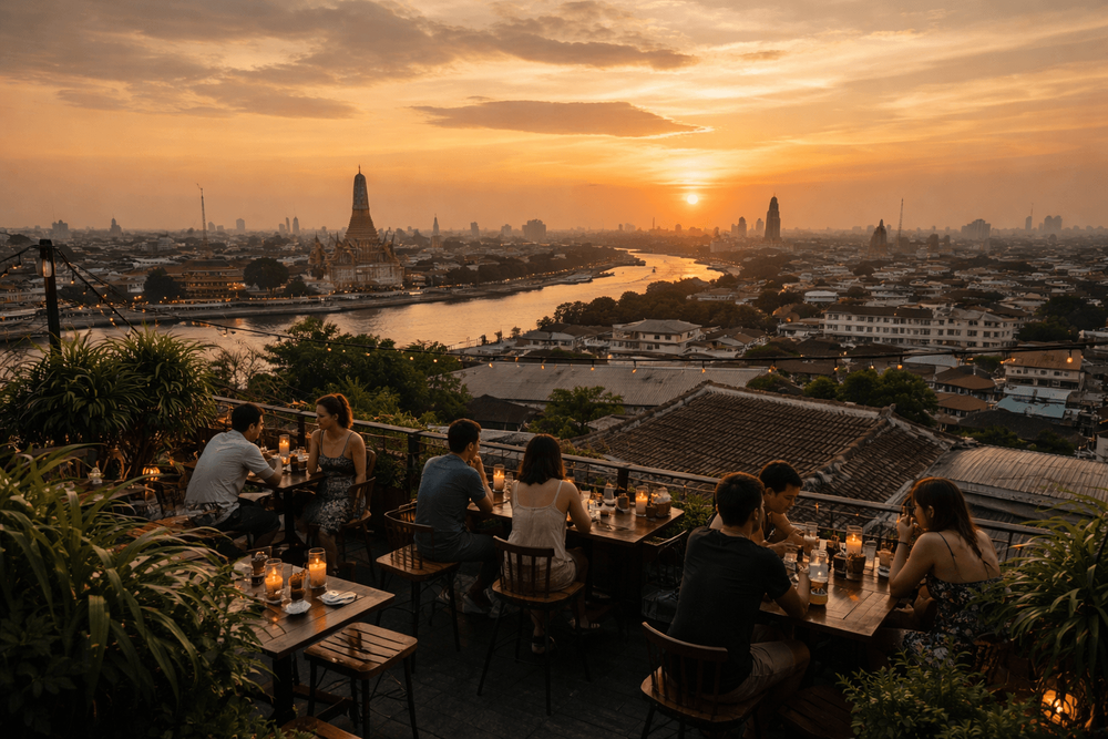 Bangkok Rooftop Bars with the Best Actual Sunset Sighting Lines from Khao San Road