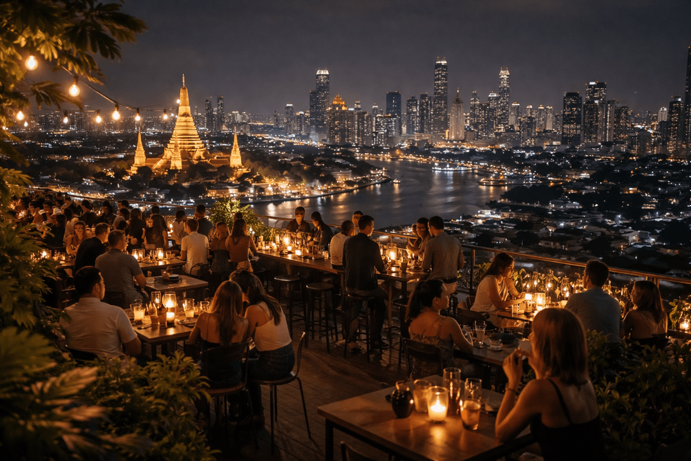 Bangkok Rooftop Bars with the Best City-Lights Views After Dark From Khao San Road