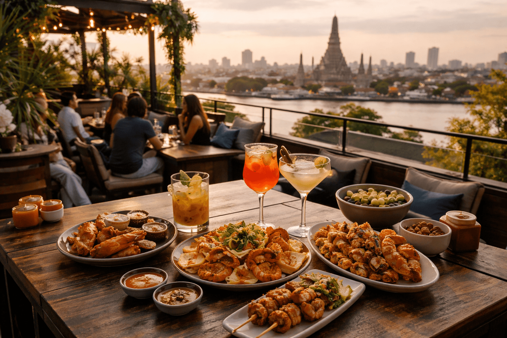 Bangkok Rooftop Bars with the Best Happy Hour Snacks and Small Plates Worth the Trip from Khao San Road