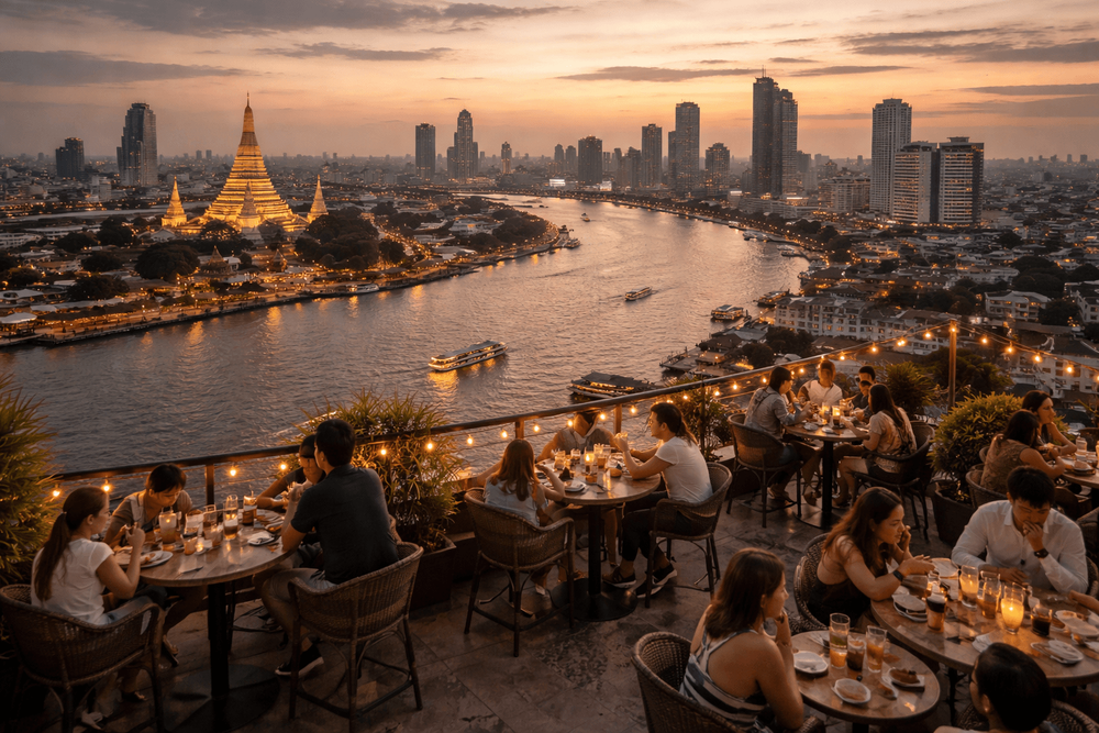 Bangkok Rooftop Bars with the Best Skyline Views of the Chao Phraya Bend from Khao San Road