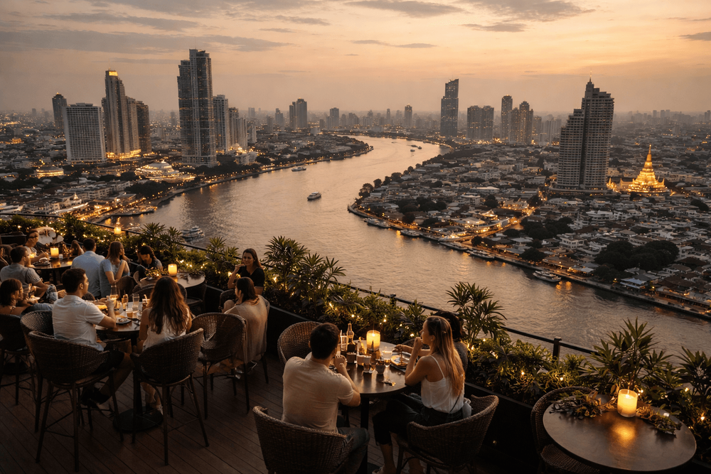 Bangkok Rooftop Bars with the Best View of the Chao Phraya Bend from Khao San Road