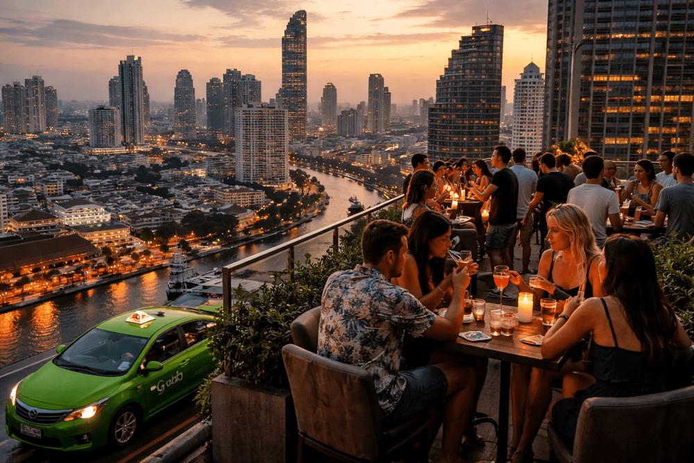 Bangkok Rooftop Bars with the Easiest Grab Taxi Access from Khao San Road