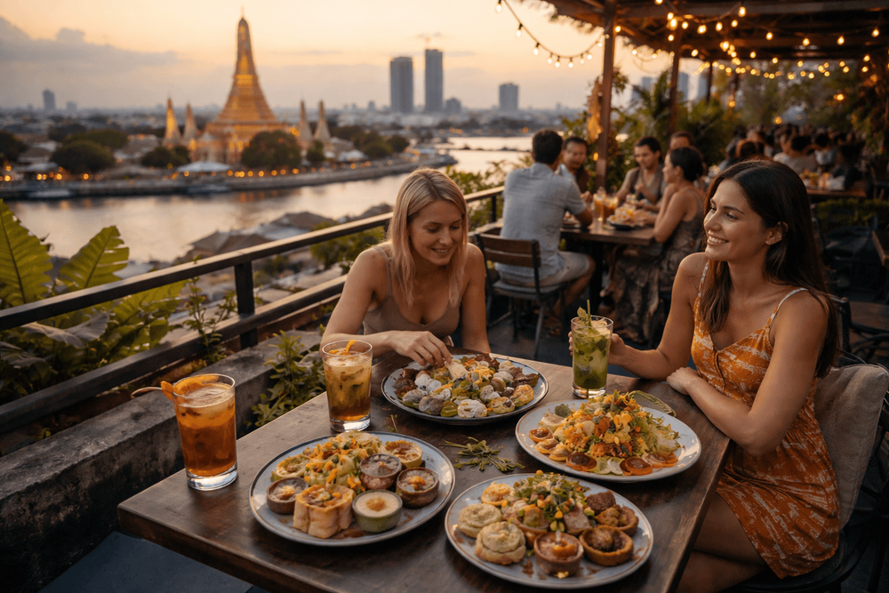 Bangkok Rooftop Bars with Vegetarian-Friendly Food Menus from Khao San Road