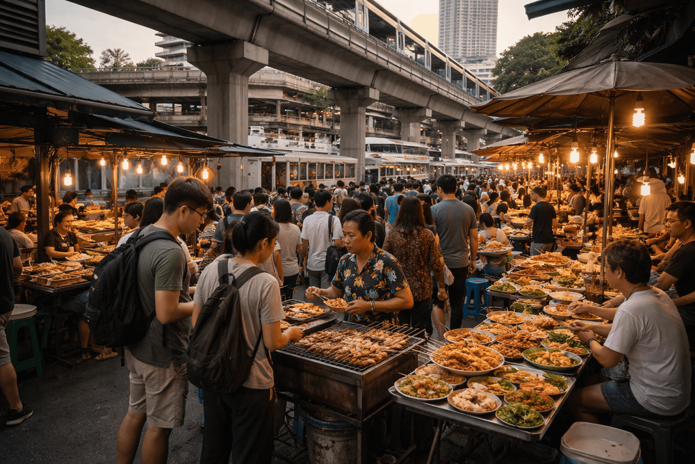Bangkok Street Food Around Transit Hubs: Easy Eats Near MRT, BTS, and River Ferry Stops
