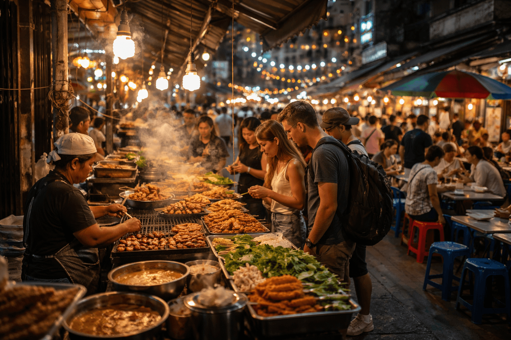 Bangkok Street Food at Night Markets vs Roadside Stalls: Where to Go for the Best Eat-Your-Way-Back-to-Your-Hostel Night