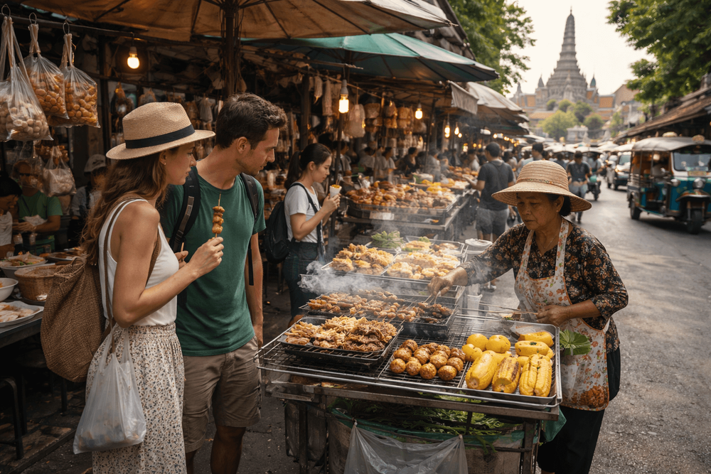 Bangkok Street Food for Daytime Sightseeing: Best Snack Stops Between Temples, Markets, and Old Town Walks