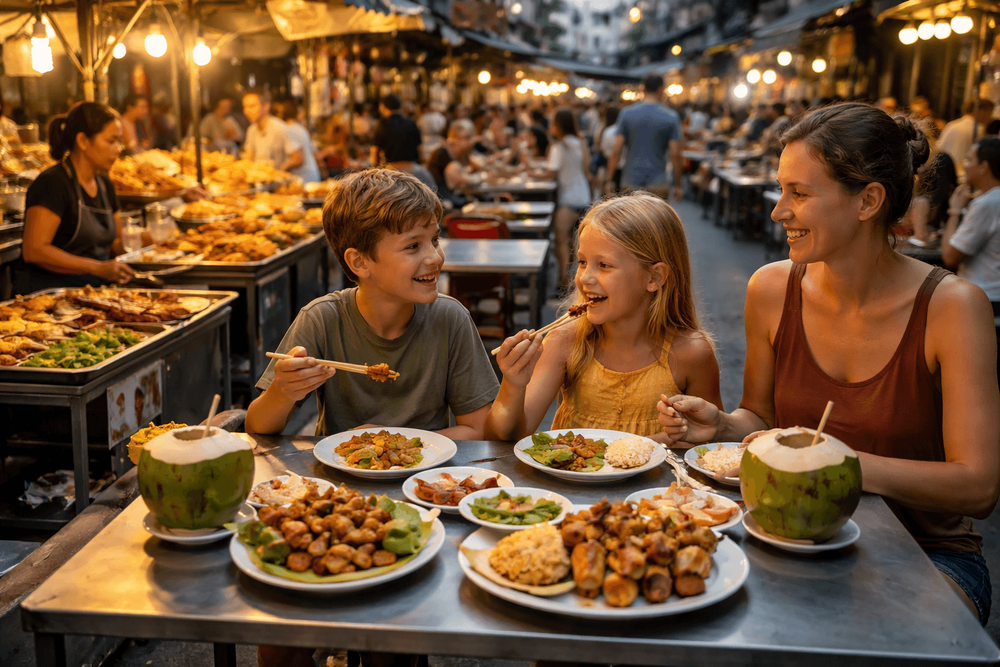 Bangkok Street Food for Families Near Khao San Road: Easy Dishes, Early Hours, and Low-Spice Picks
