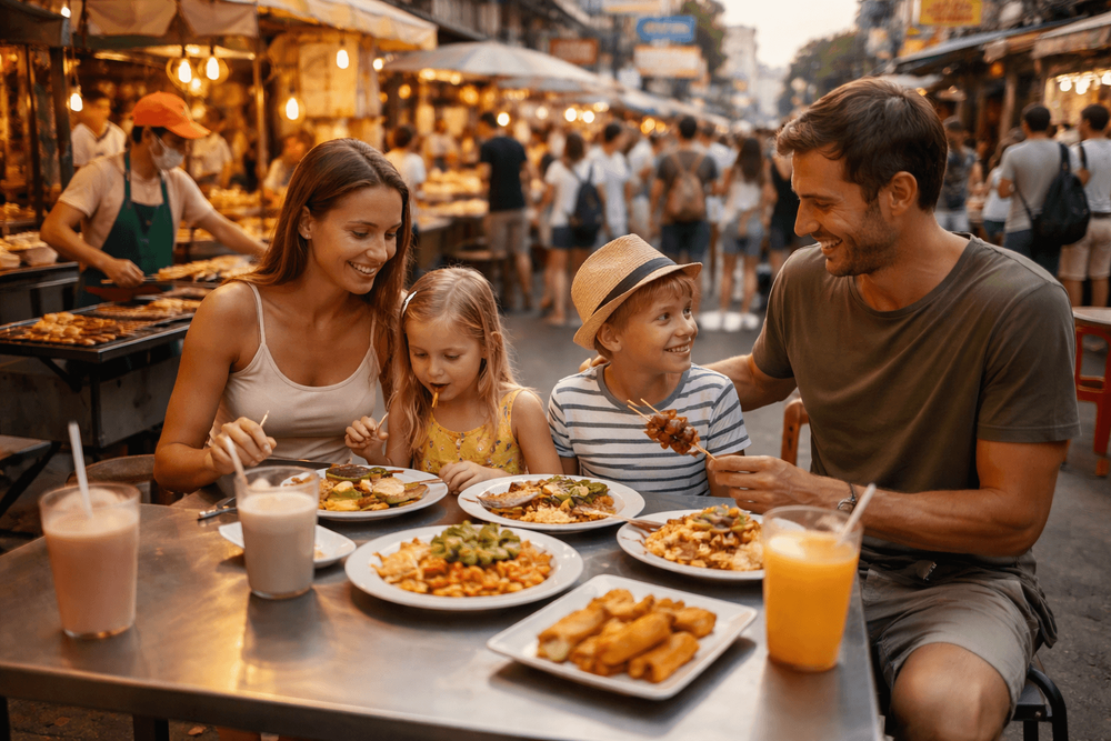 Bangkok Street Food for Families Near Khao San Road: Easy Stalls, Milder Flavors, and Seating Tips