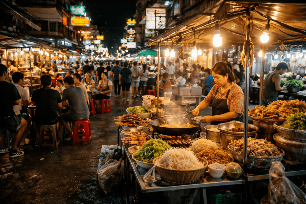 Bangkok Street Food for Late-Night Eats: After-Party Noodles, Skewers, and 24-Hour Stalls Around Khao San Road