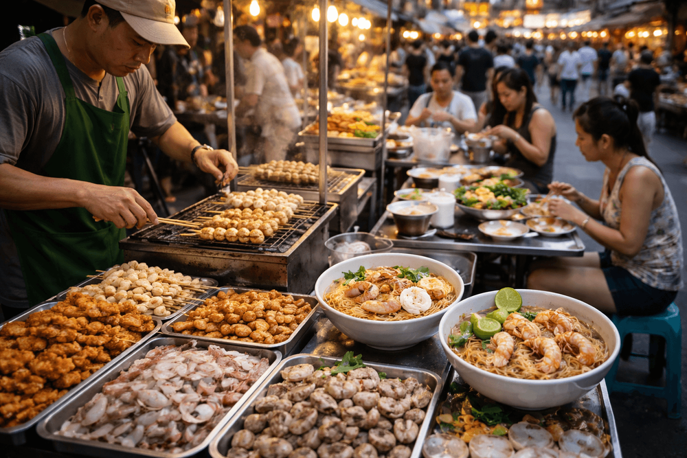 Bangkok Street Food for Pescatarians: Fish Balls, Seafood Noodles, and Easy Order Favorites
