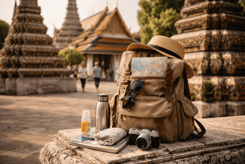 Bangkok Temple Day Essentials Guide: What to Carry in a Small Day Bag for Wat Pho, the Grand Palace, and Golden Mount