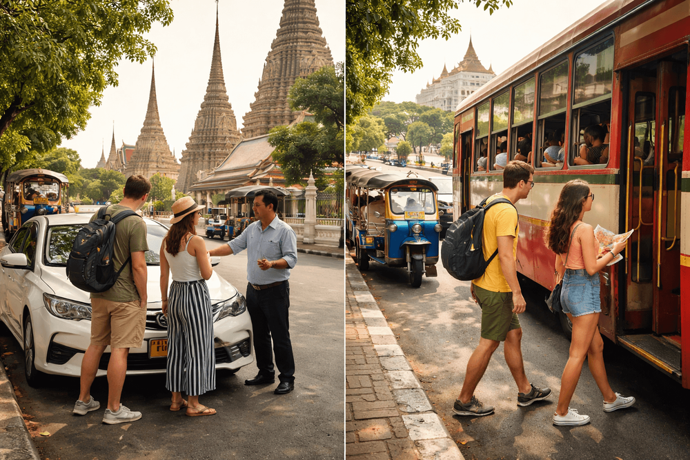 Bangkok Temple Day with a Driver vs Public Transport from Khao San Road: Which Is Easiest for Wat Pho, Grand Palace, and Golden Mount?