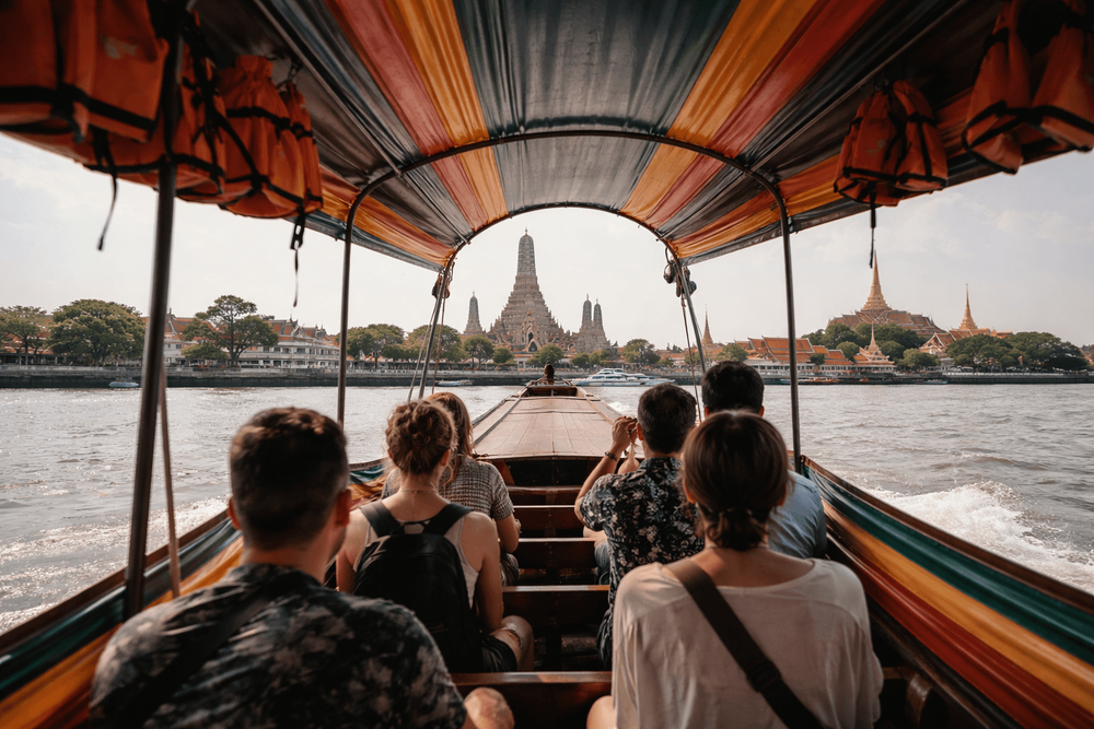 Bangkok Temple Run by Boat: A Scenic Route from Khao San Road to Wat Pho, the Grand Palace, and Golden Mount