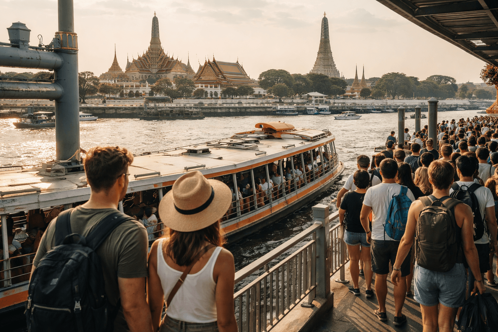 Bangkok Temple Run by MRT and Ferry: The Fastest Way to See Wat Pho, the Grand Palace, and Golden Mount from Khao San Road