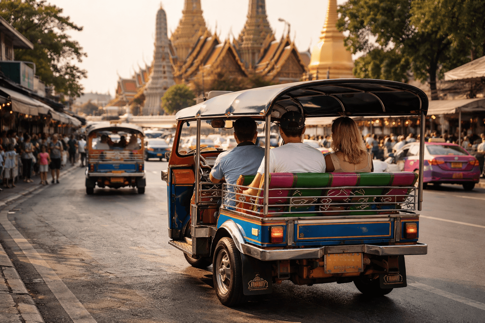 Bangkok Temple Run by Tuk-Tuk: A Fast Khao San Road Route to Wat Pho, the Grand Palace, and Golden Mount