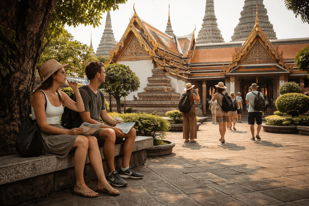 Bangkok Temple Run for Comfortable Sightseeing: Shade, Rest Stops, Water Breaks, and Heat-Smart Timing from Khao San Road