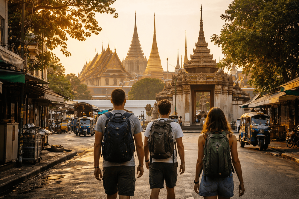 Bangkok Temple Run for Early Risers: Beat the Heat at Wat Pho, Grand Palace, and Golden Mount from Khao San Road