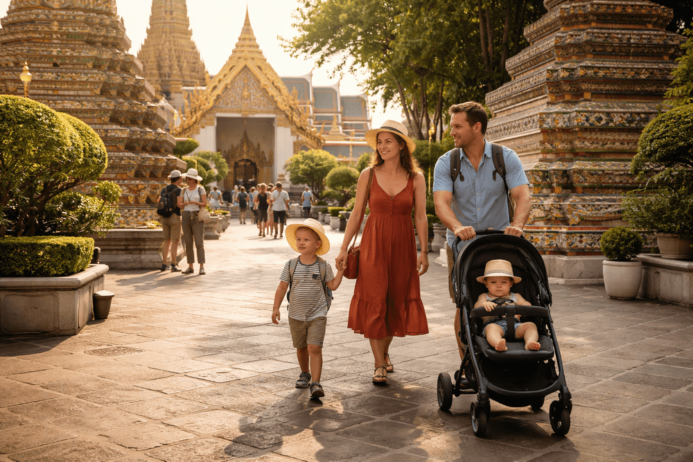 Bangkok Temple Run for Families with Strollers: What Works at Wat Pho, the Grand Palace, and Golden Mount