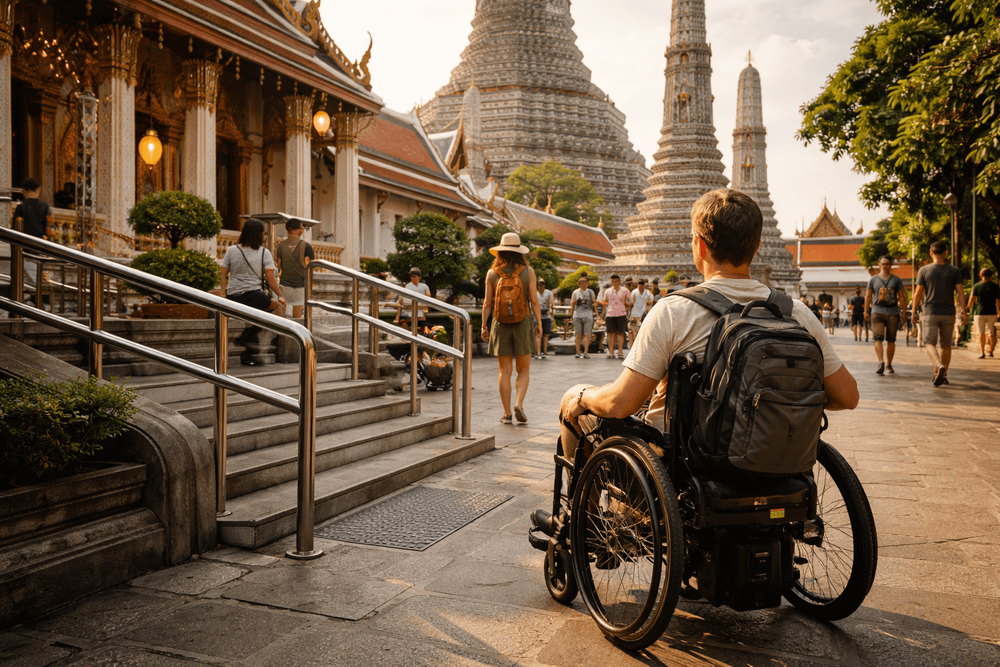 Bangkok Temple Run for Mobility-Challenged Travelers: Wheelchair Access, Elevators, and Low-Stair Options from Khao San Road